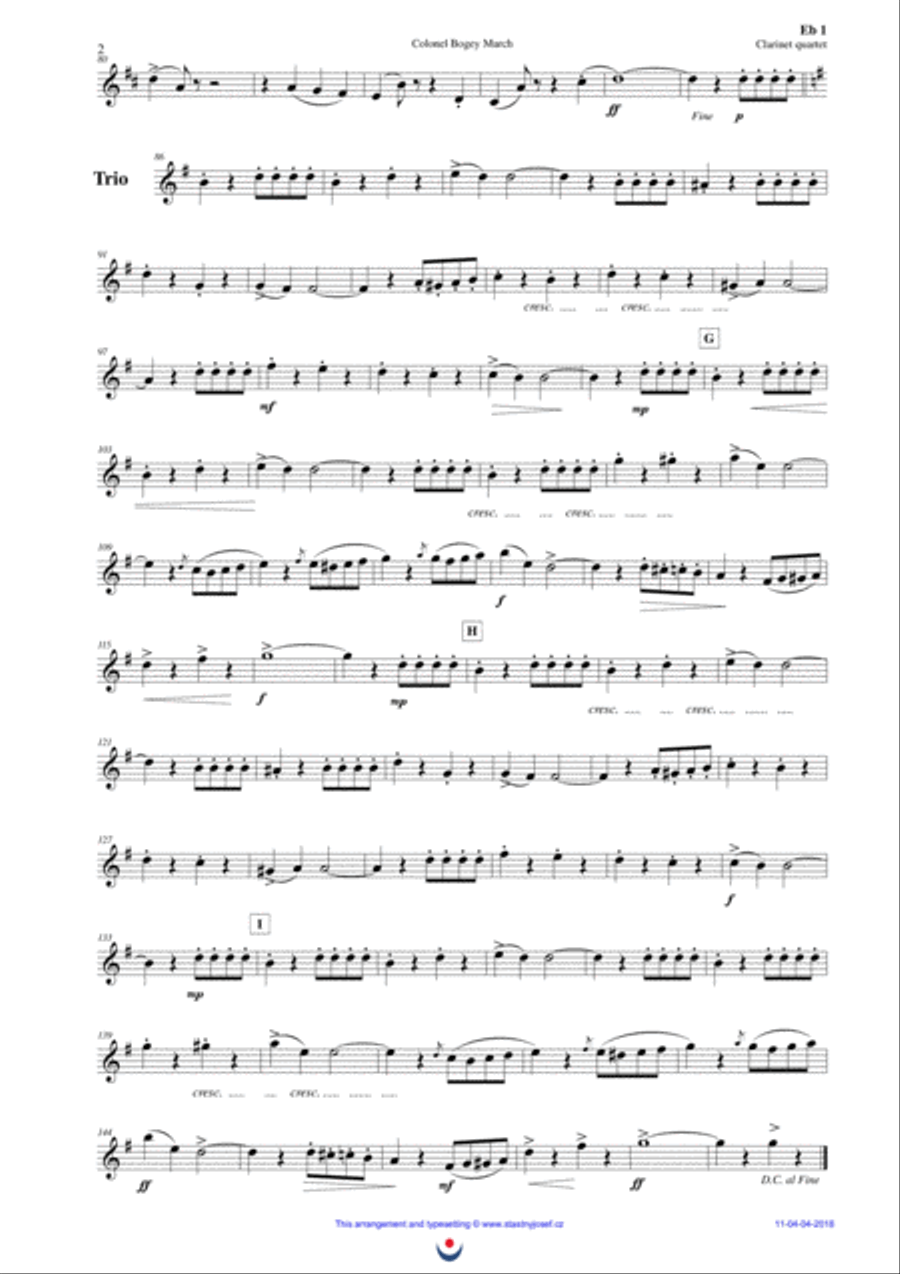 Colonel Bogey March Woodwind Quartet scores gallery preview page 6