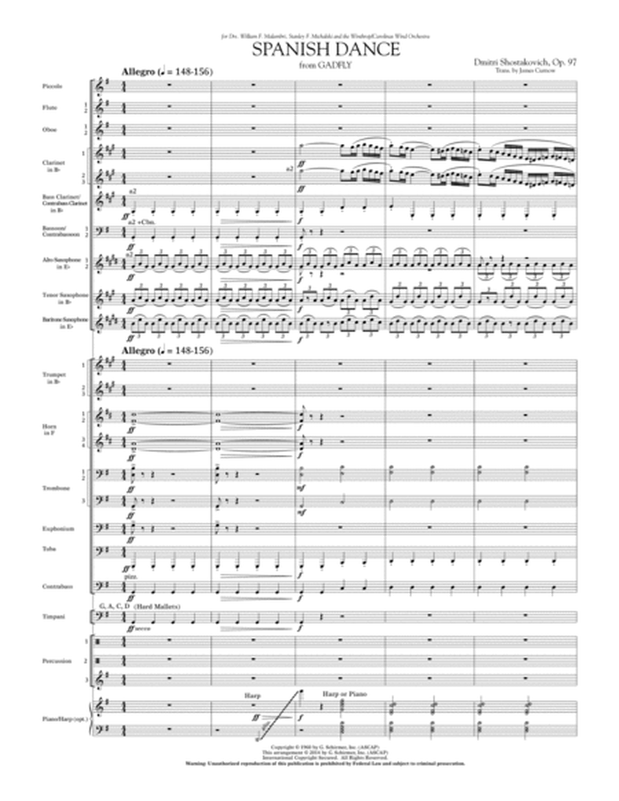 Spanish Dance (from The Gadfly) - Conductor Score (Full Score)