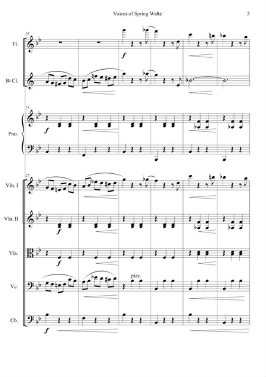 Voice of Spring Waltz Orchestra scores gallery preview page 5