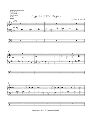 Fugue In E For Organ