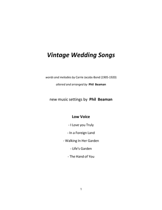 Vintage Wedding Songs - low voice/piano
