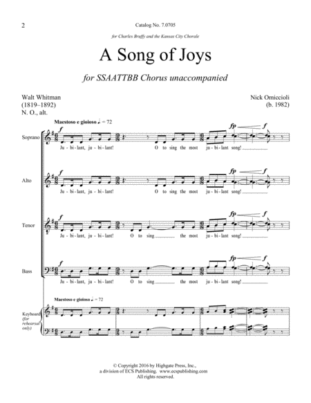 A Song of Joys (Downloadable)