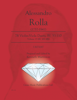 Book cover for 78 Violin-Viola Duets, BI. 33-110 Volume 19 (BI. 103-106)