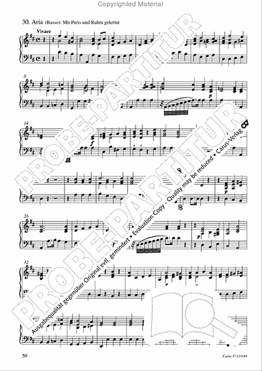 Markuspassion. Werkausgabe Reihe 1, Bd. 7 (Homilius) Organ scores gallery preview page 51