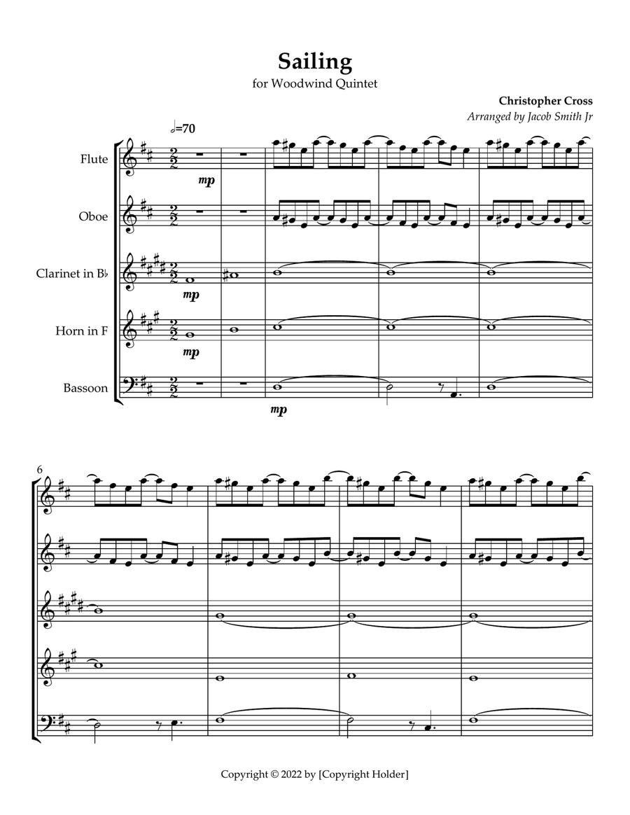 Sailing Woodwind Quintet scores gallery preview page 1