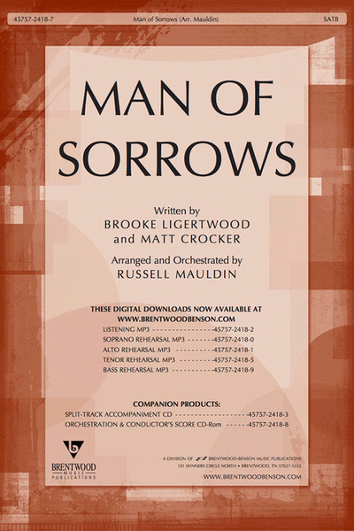 Man Of Sorrows - Orchestra Parts & Conductor's Score CD-ROM
