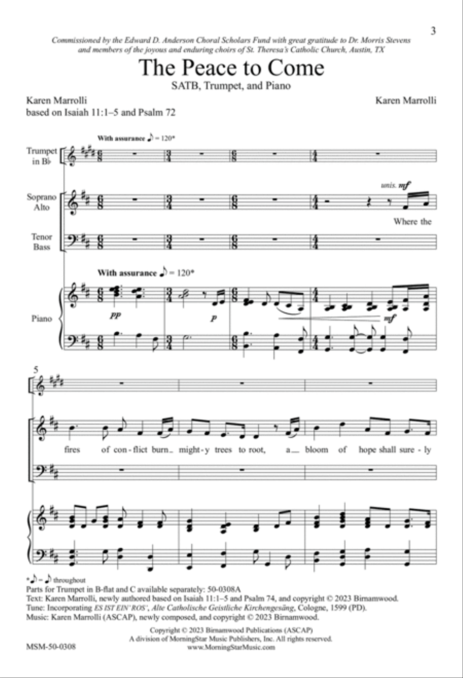 The Peace to Come 4-Part scores gallery preview page 3