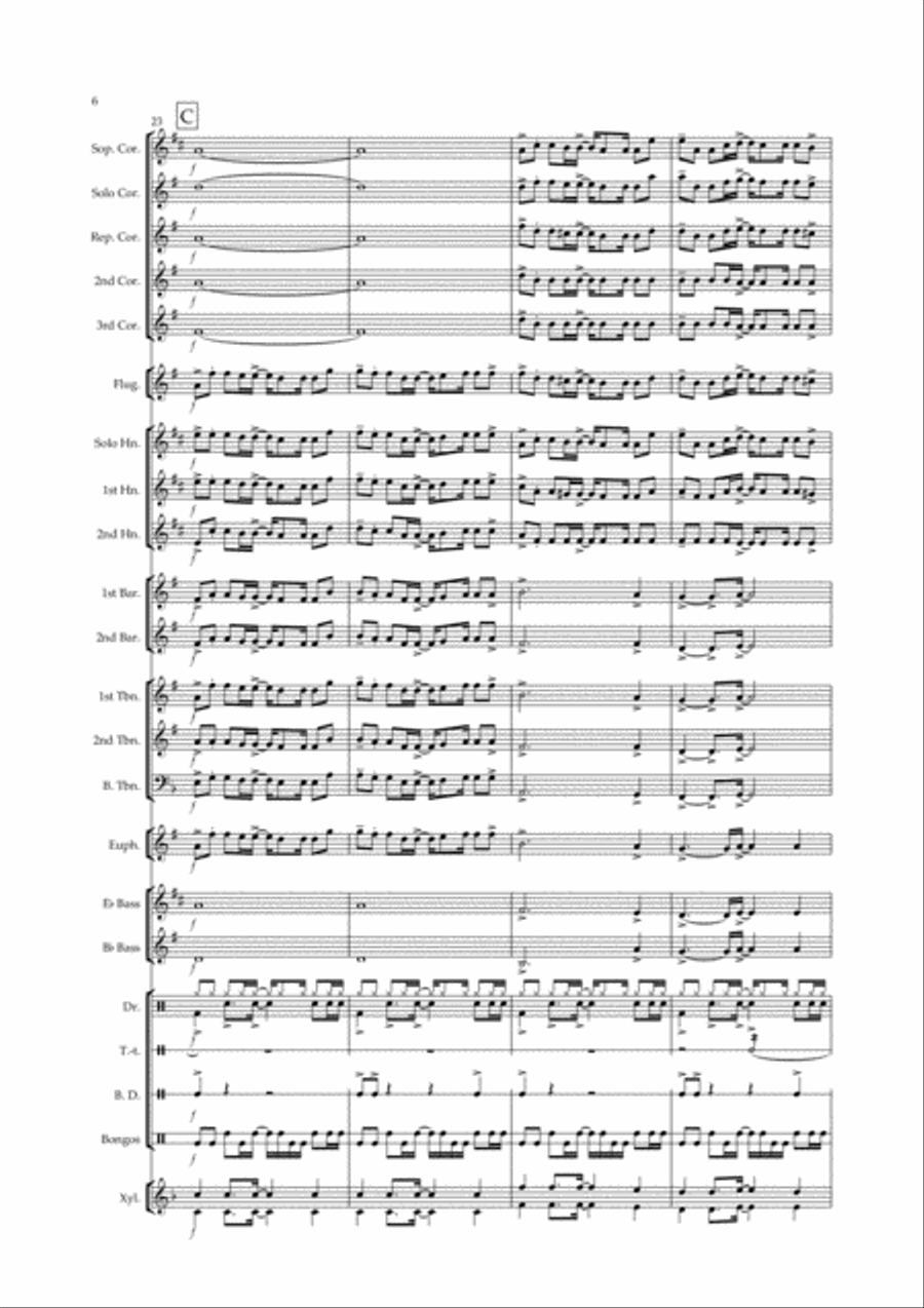 Baba Yetu Brass Ensemble scores gallery preview page 6