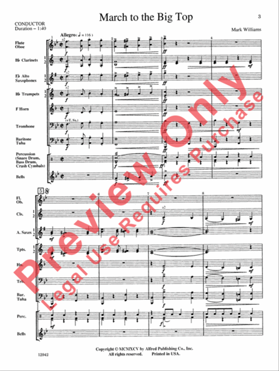 March to the Big Top Concert Band scores gallery preview page 4