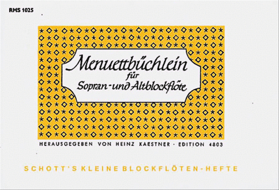 Menuettbuechlein Sa Recorder Duo