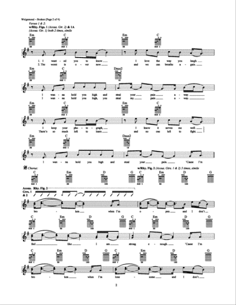 Broken Electric Guitar scores gallery preview page 2
