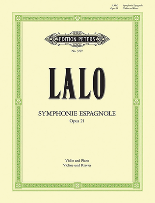 Book cover for Symphonie espagnole Op. 21 (Edition for Violin and Piano)