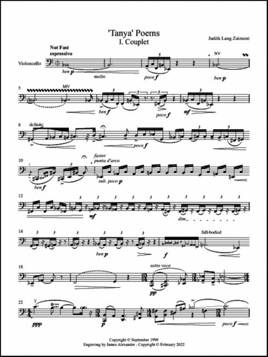 Tanya Poems Cello Solo scores gallery preview page 3