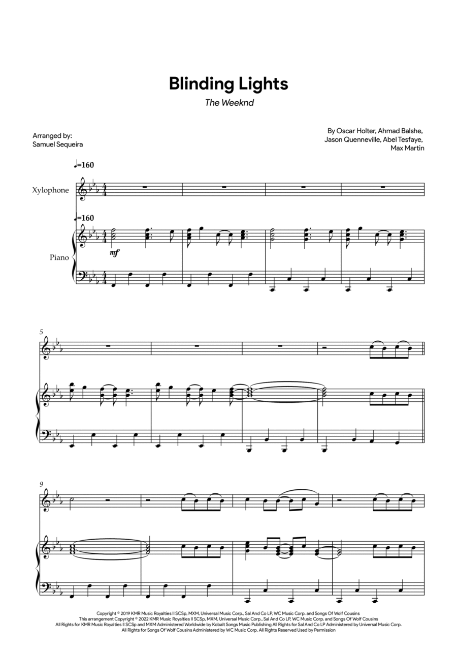 Blinding Lights Percussion scores gallery preview page 1