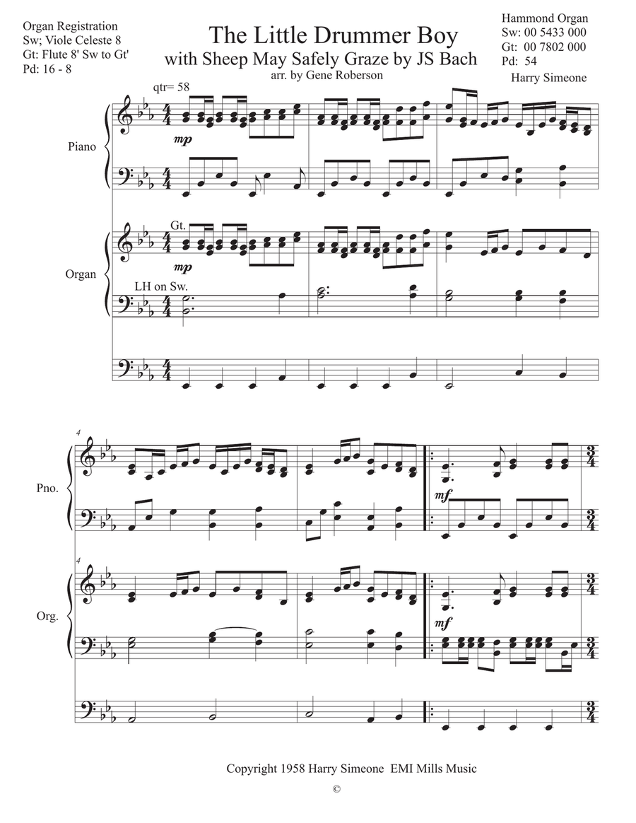 The Little Drummer Boy The Little Drummer Boy Piano scores gallery preview page 2