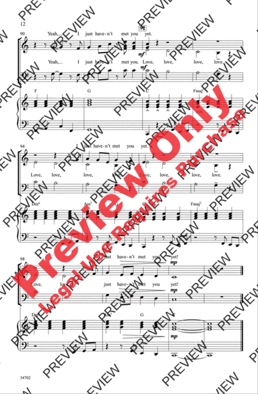 Haven't Met You Yet 3-Part scores gallery preview page 12