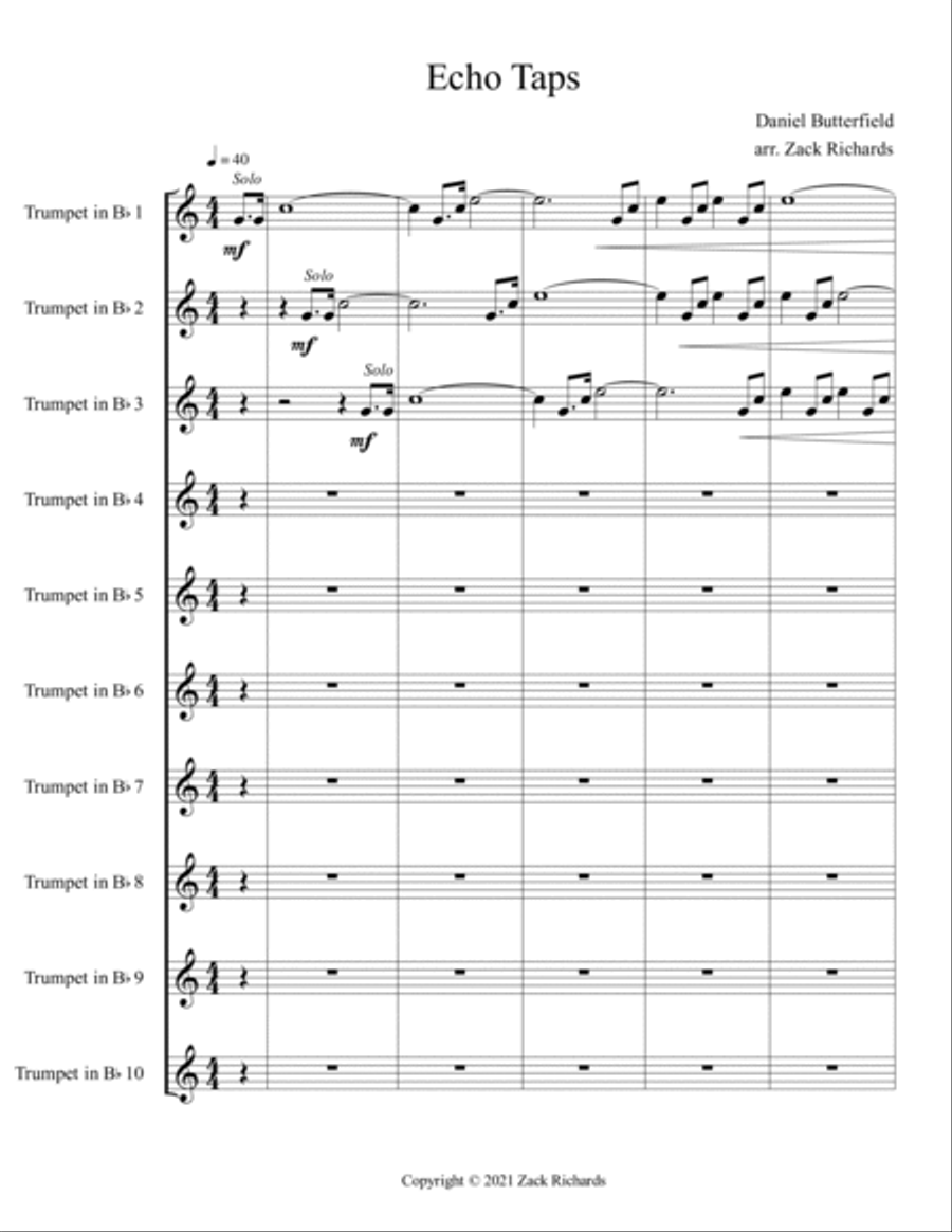 Echo Taps for Trumpet Ensemble Brass Ensemble scores gallery preview page 3