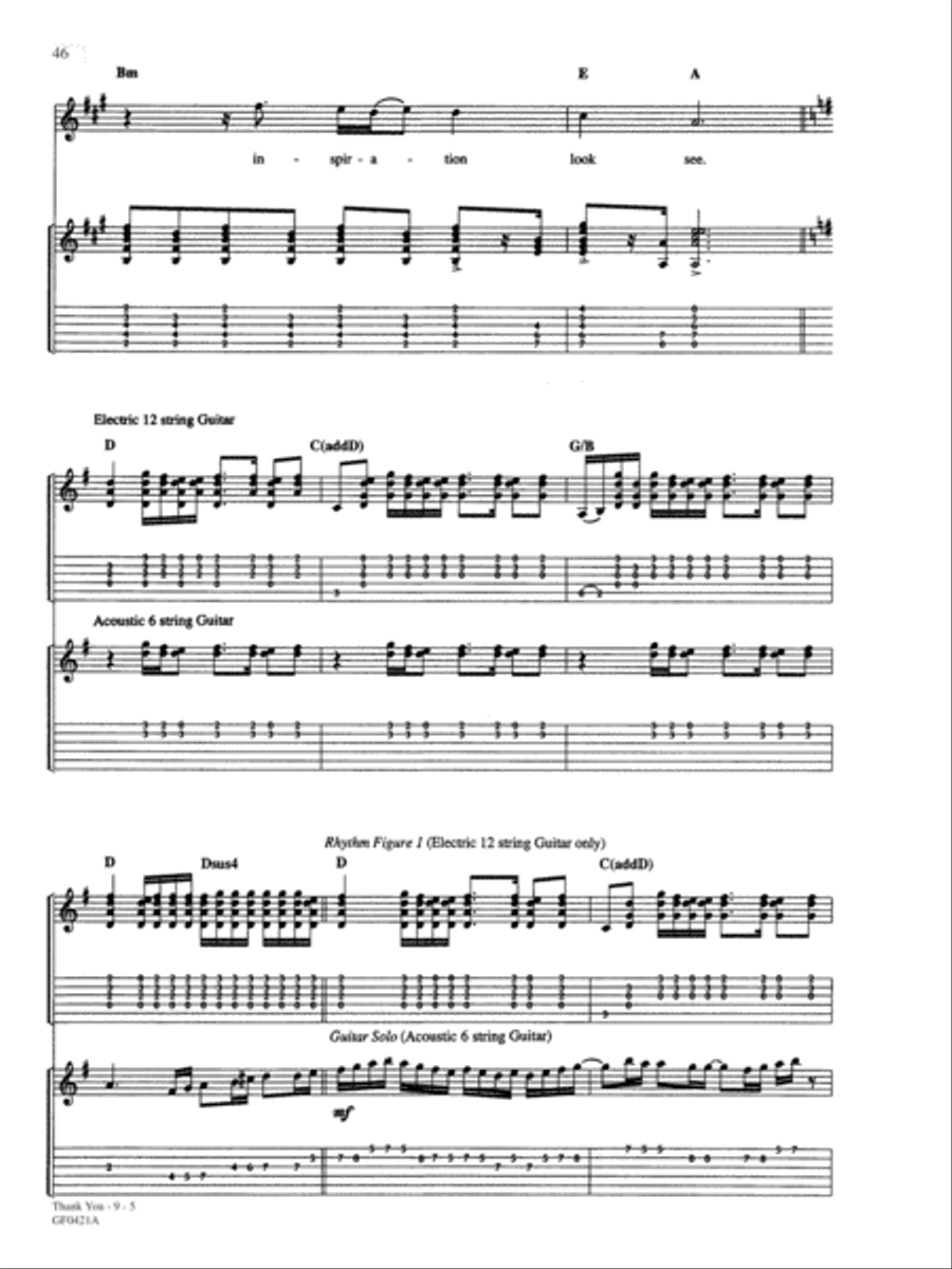 Thank You Thank You Guitar Tablature scores gallery preview page 5