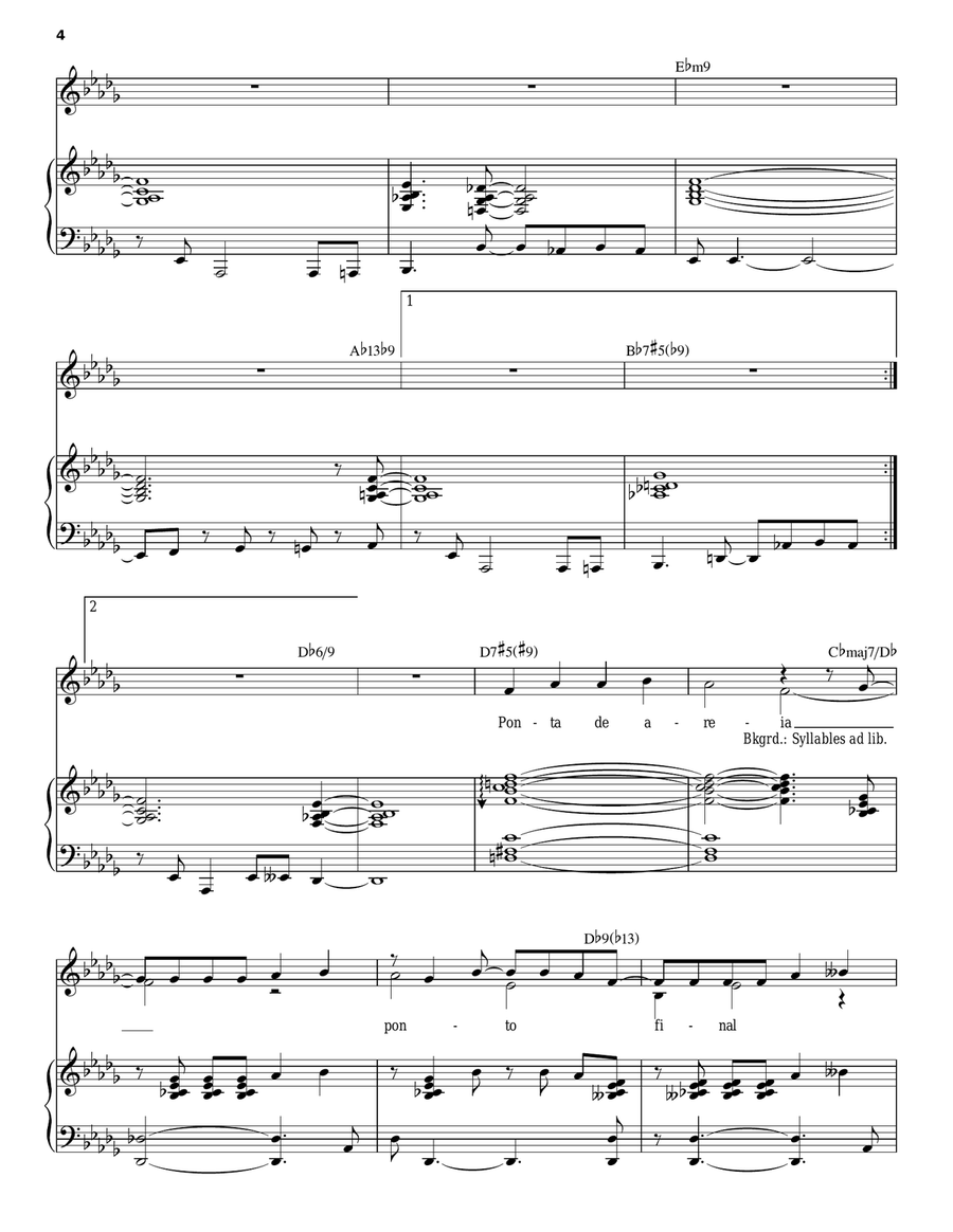 Ponta De Areia Piano, Vocal scores gallery preview page 4