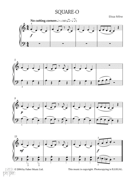 Very Easy Little Peppers by Elissa Milne Easy Piano - Sheet Music
