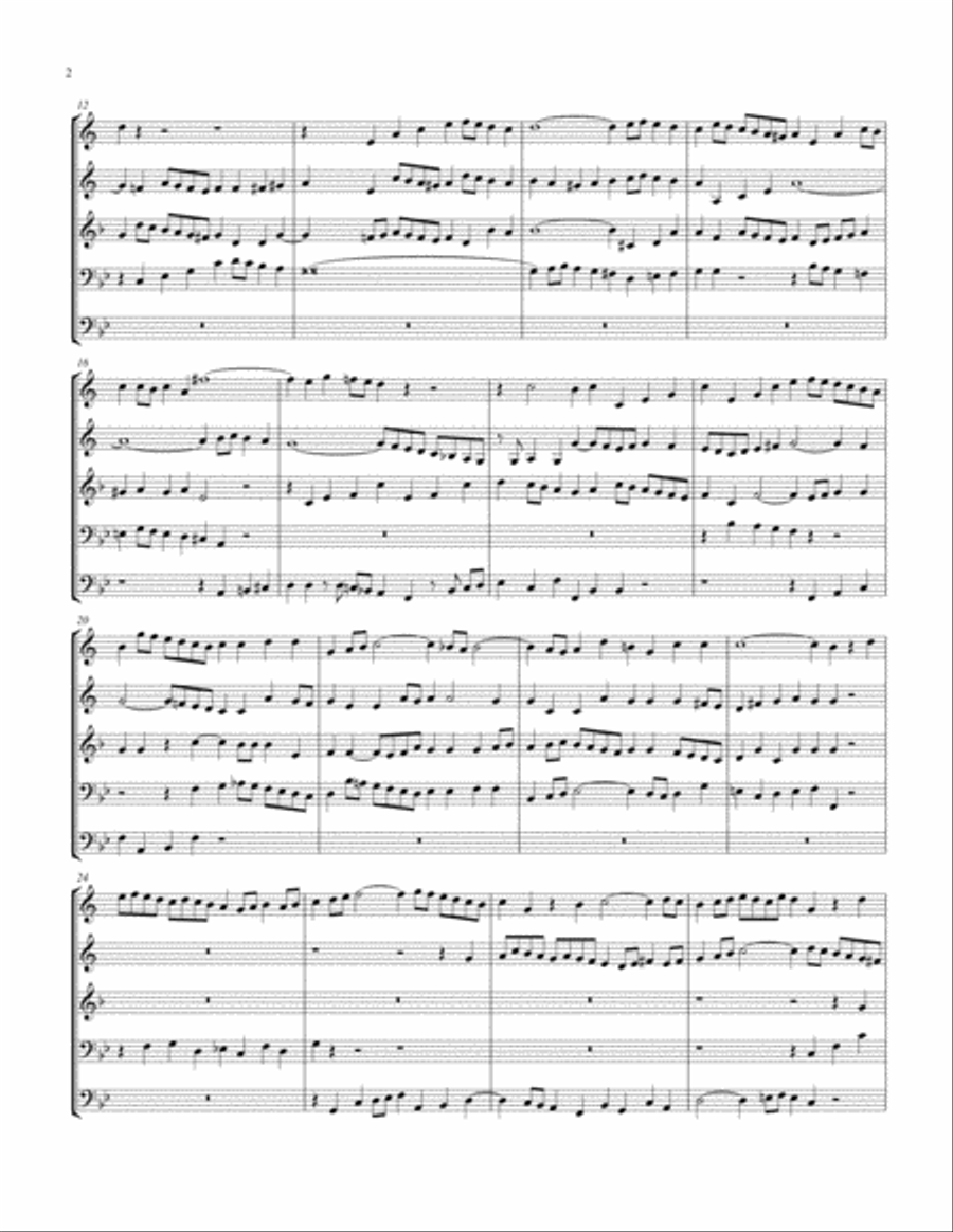 Lobet den Herrn, Psalm 117 Brass Quintet scores gallery preview page 2