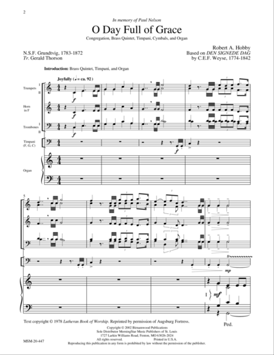 O Day Full of Grace Choir scores gallery preview page 1