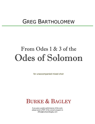 Book cover for From Odes 1 & 3 of the Odes of Solomon