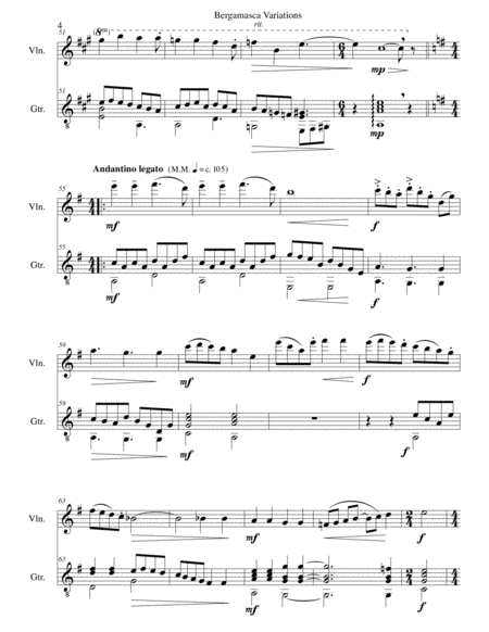Bergamasca Variations for violin and guitar image number null