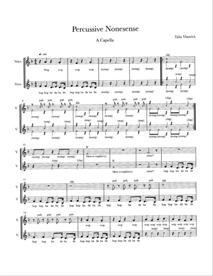 Percussive Nonsense SSA scores gallery preview page 1