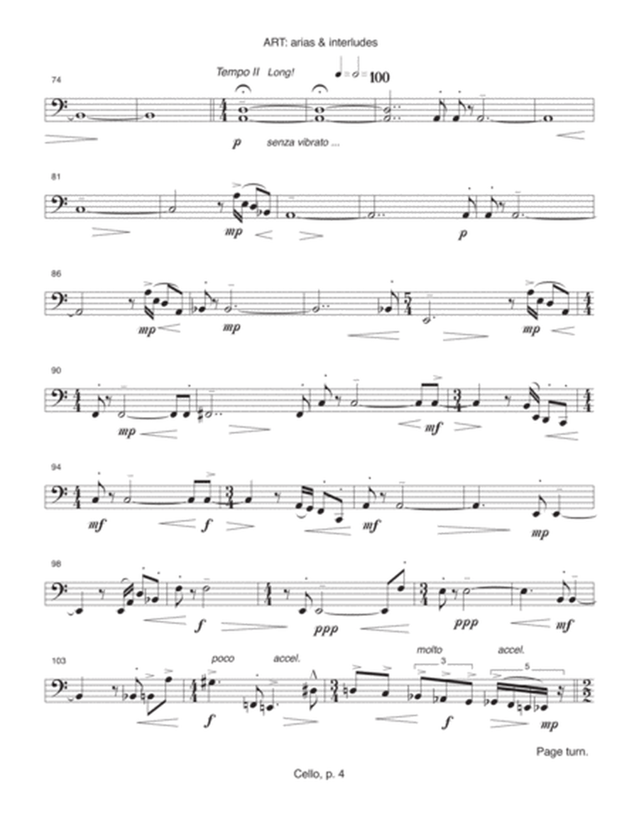 ART: arias & interludes ... Commedia dell'arte for String Quartet (1996, rev. 1997) cello part
