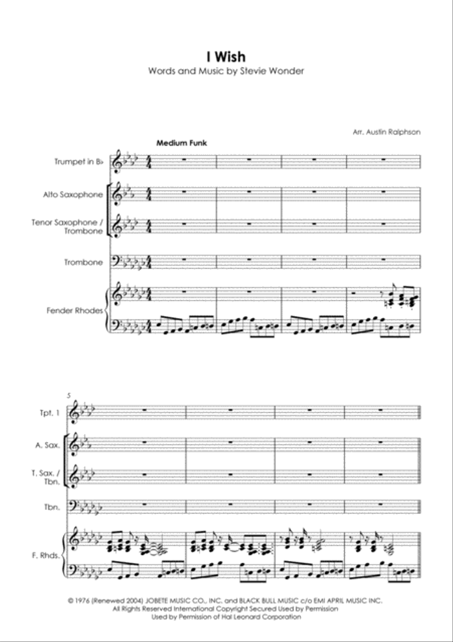 I Wish Tenor Saxophone scores gallery preview page 3