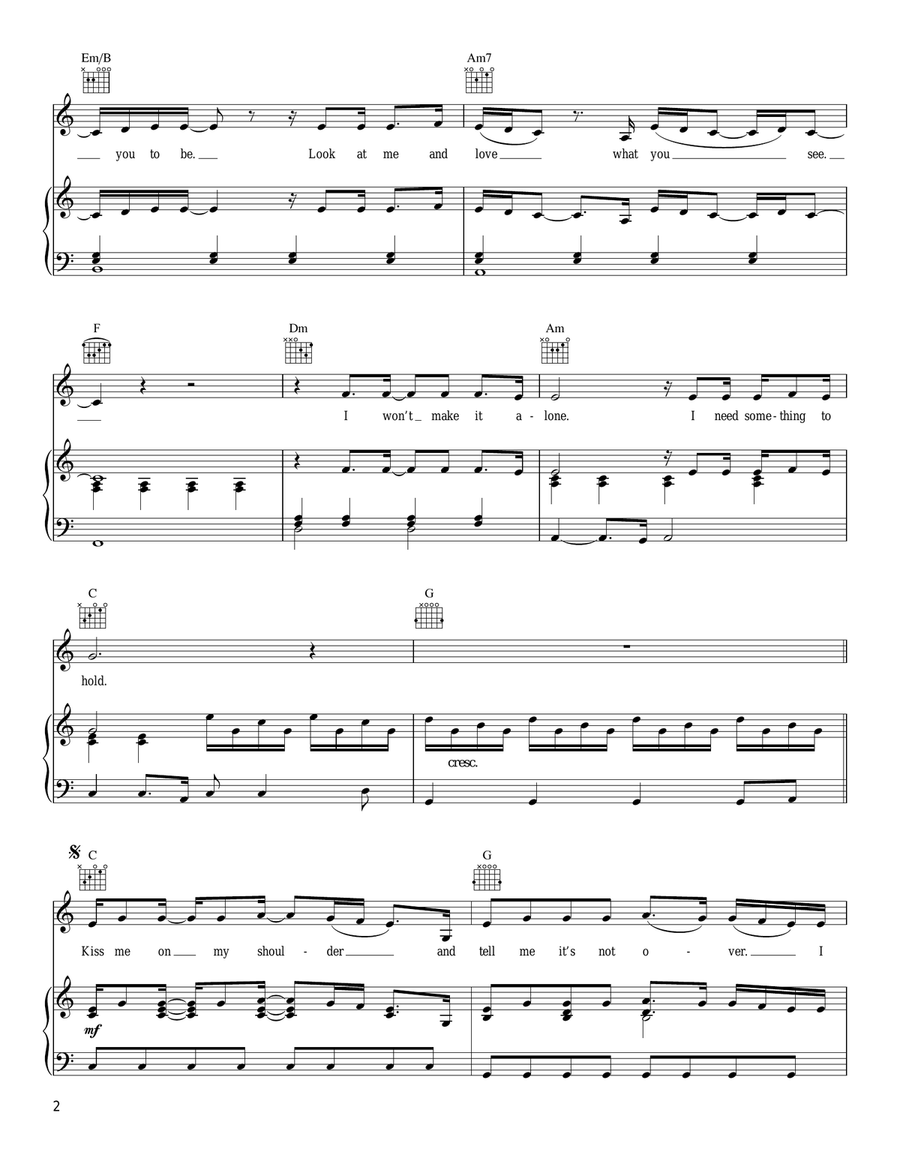 Miles Piano, Vocal, Guitar scores gallery preview page 2