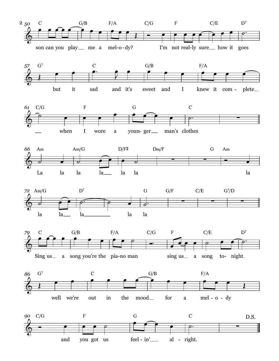 Piano Man Piano Man Piano, Vocal scores gallery preview page 2