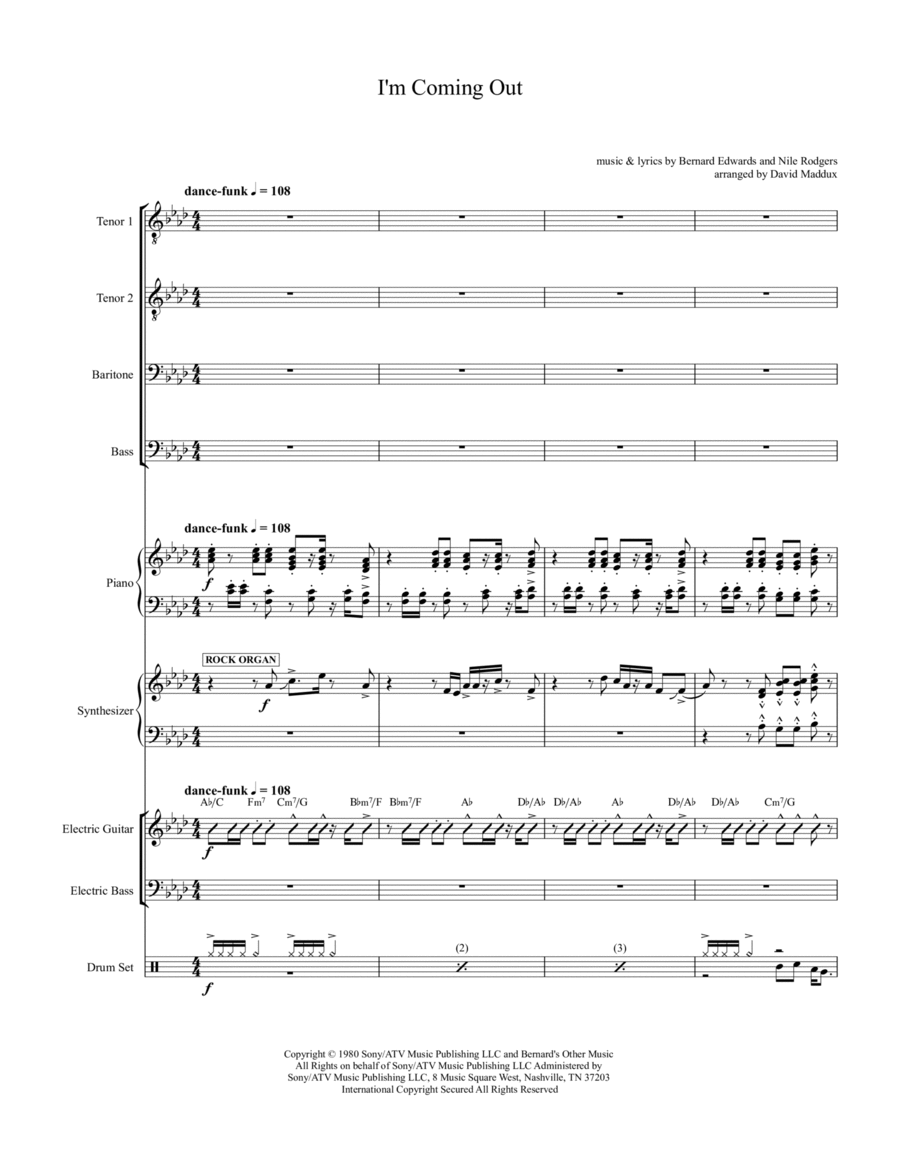I'm Coming Out Small Ensemble scores gallery preview page 1