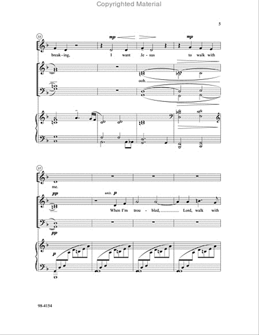 I Want Jesus to Walk with Me - SATB 4-Part scores gallery preview page 5