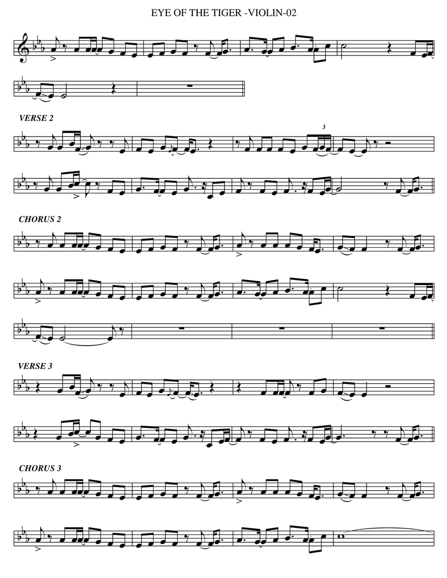 Eye Of The Tiger Violin Solo scores gallery preview page 2