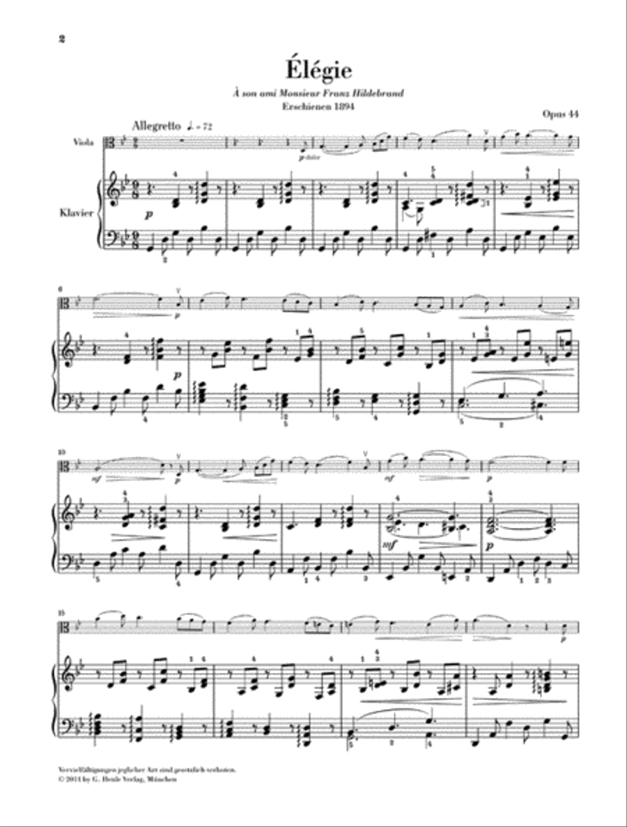 Élégie Op. 44 Violin scores gallery preview page 2