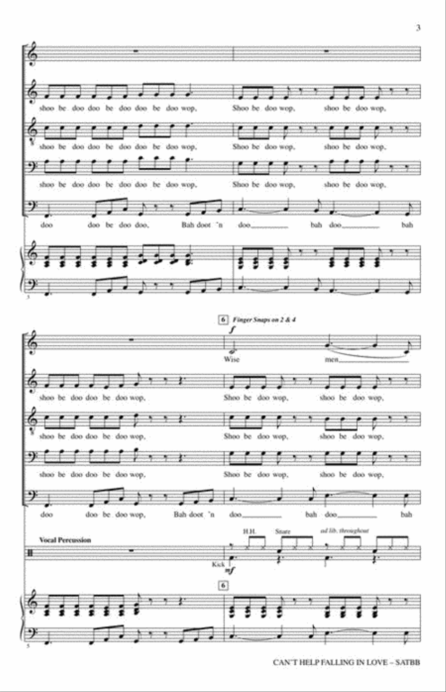 Can't Help Falling in Love A Cappella scores gallery preview page 4