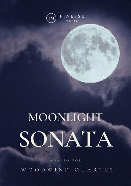 Moonlight Sonata for Woodwind Quartet - flute, oboe, Bb clarinet and bassoon image number null