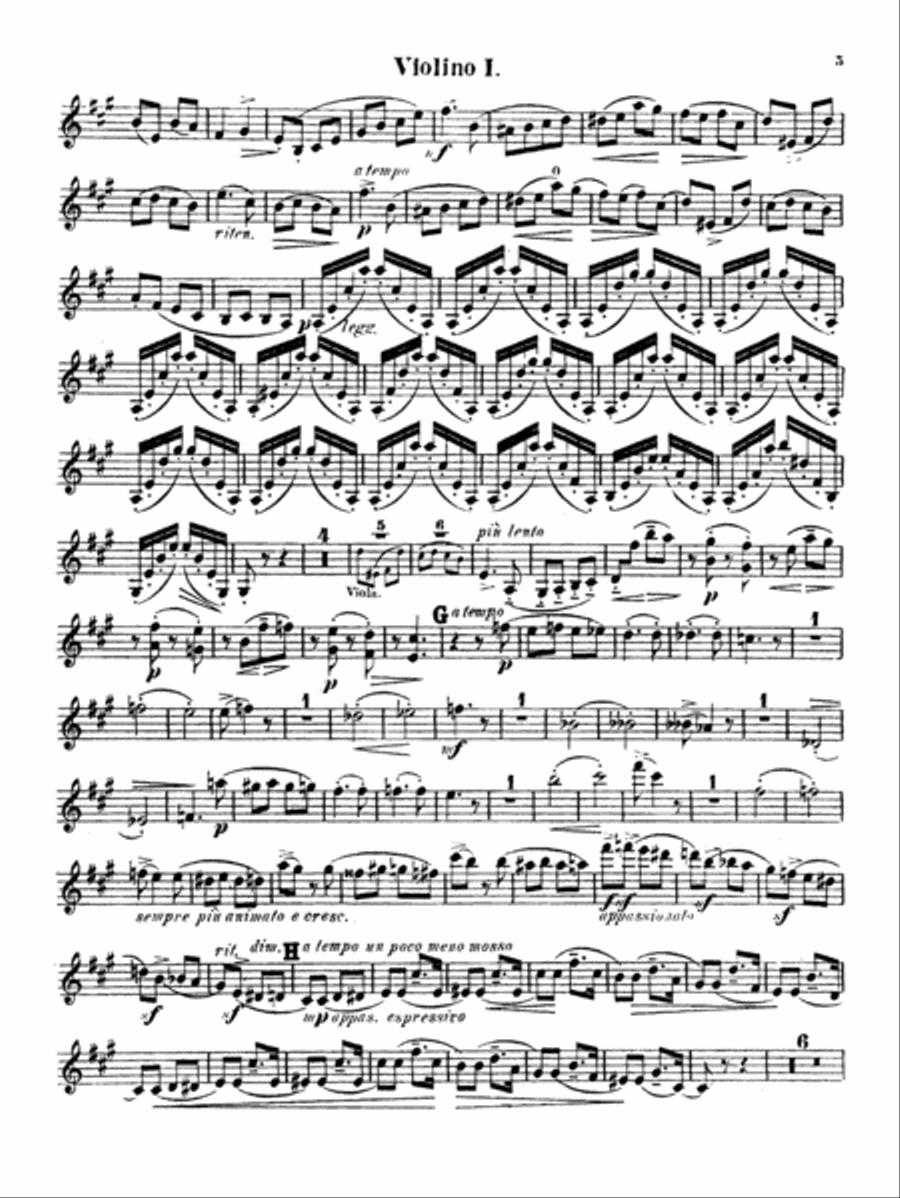 String Quartet No. 1 in A: 1st Violin String Quartet scores gallery preview page 5