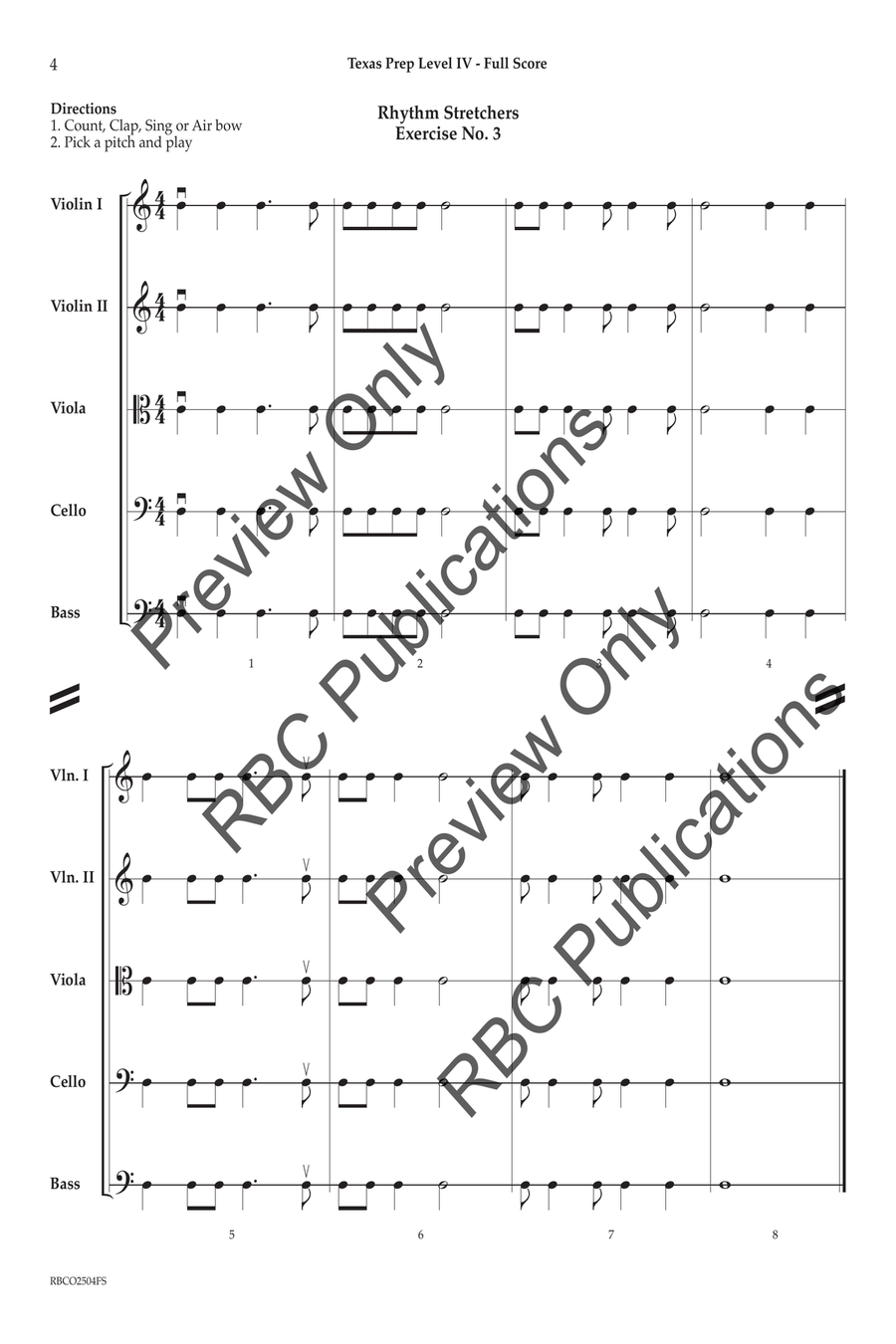 Texas Prep Level IV (Score) Orchestra scores gallery preview page 3