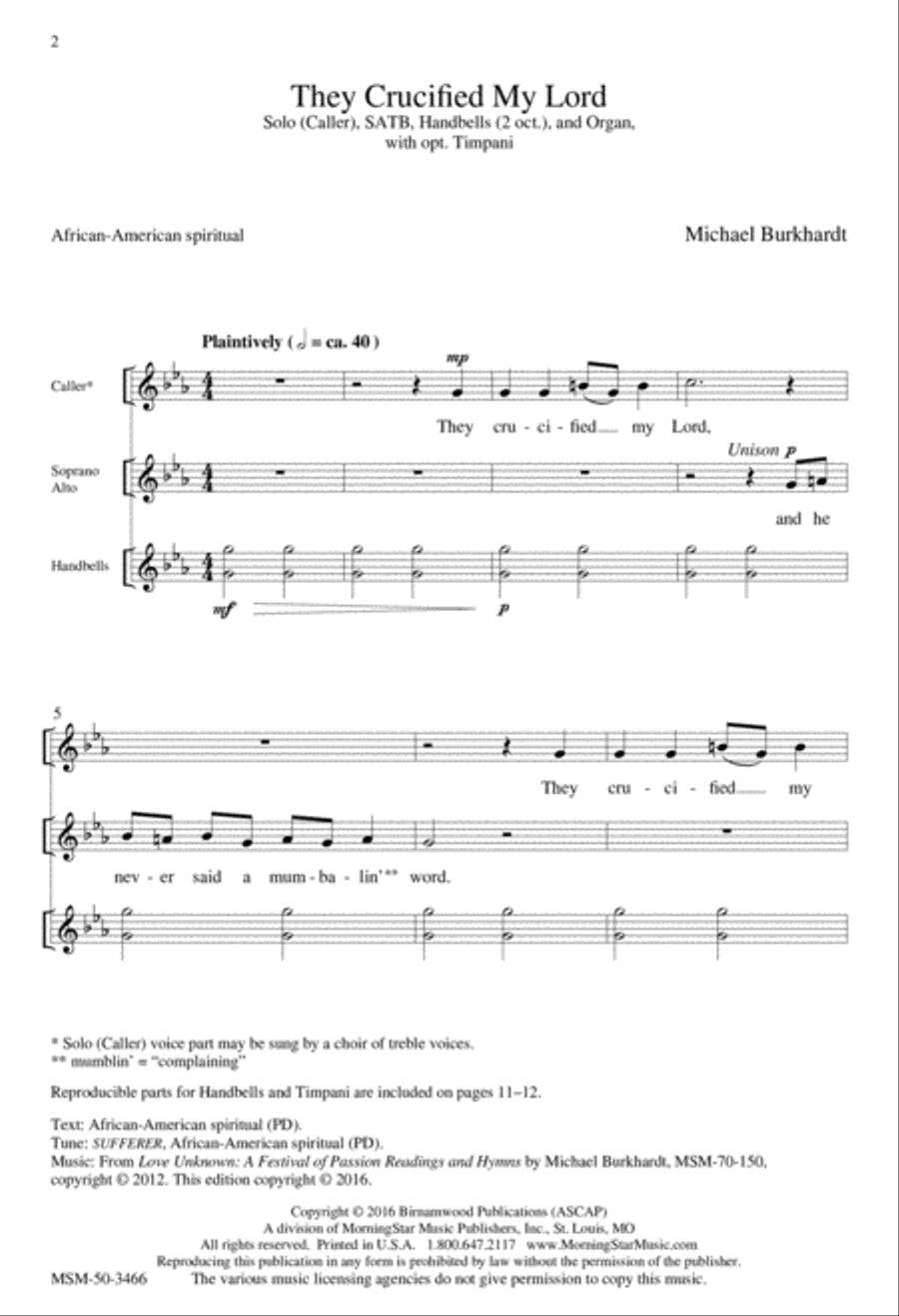 They Crucified My Lord 4-Part scores gallery preview page 2