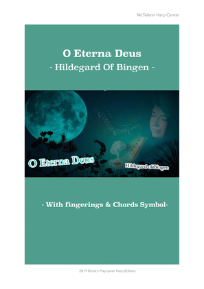Book cover for O Eterna Deus - Hildegard Of Bingen - beginner & 27 String Harp | McTelenn Harp Center