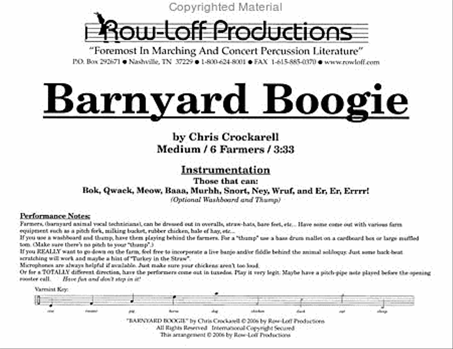 Barnyard Boogie Percussion Ensemble scores gallery preview page 2