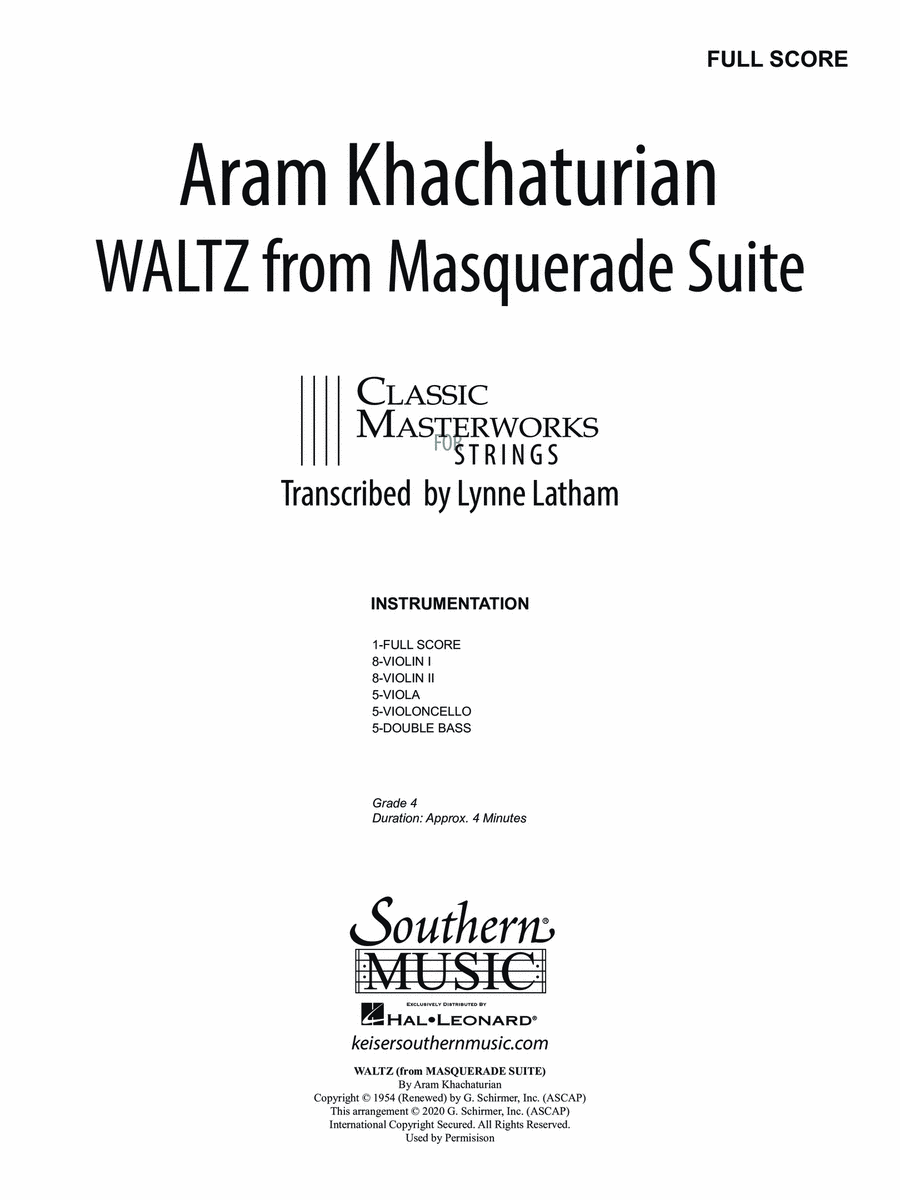 Waltz (from Masquerade Suite) - Full Score String Orchestra scores gallery preview page 1
