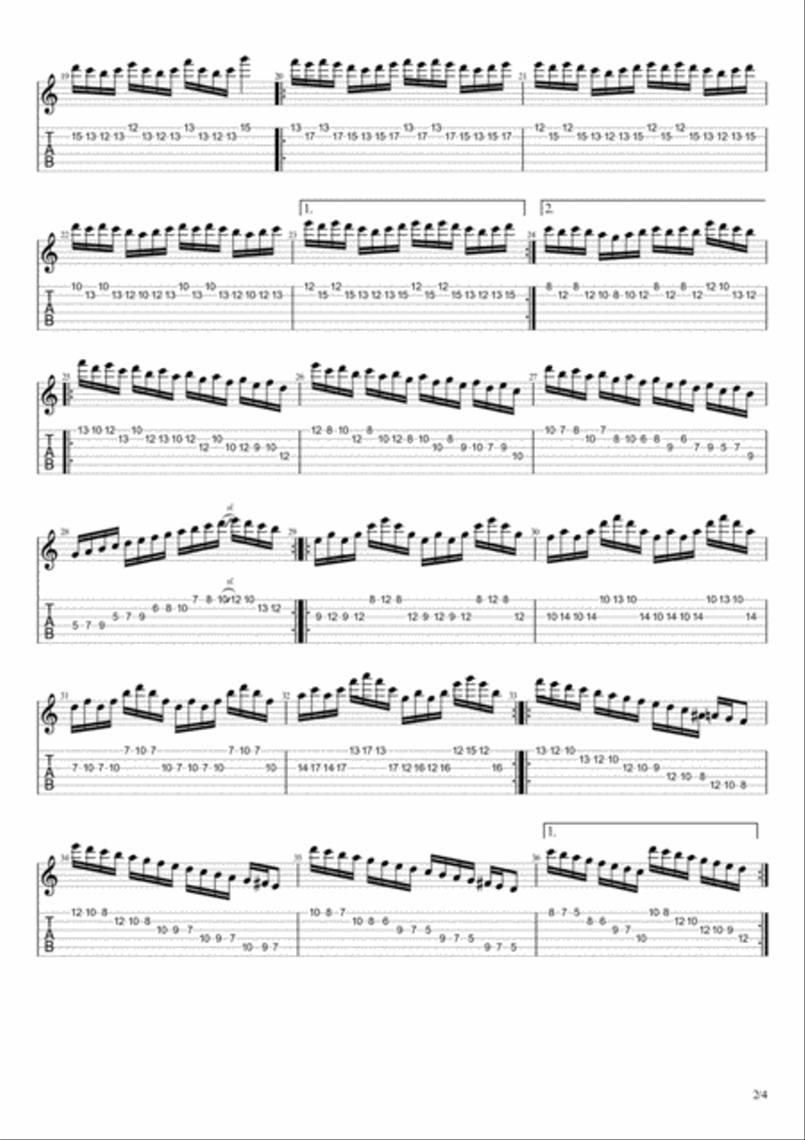 Speeding Along Guitar Tablature scores gallery preview page 2