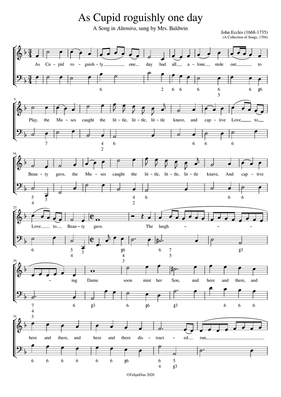 As Cupid roguishly one day Voice Solo scores gallery preview page 1