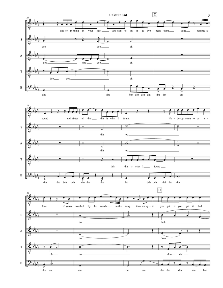 U Got It Bad 4-Part scores gallery preview page 3