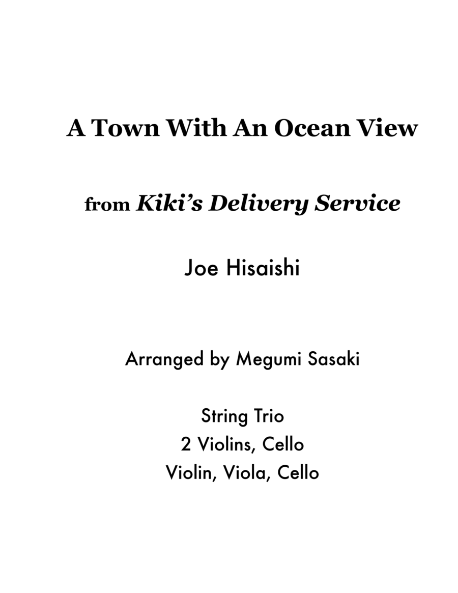 Kiki's Delivery Service (on A Clear Day) String Trio scores gallery preview page 1