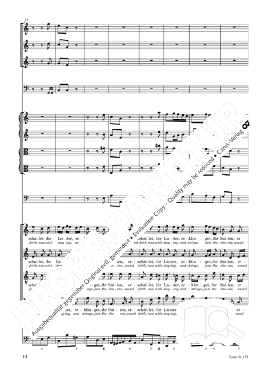 Sound forth, now with singing (Erschallet, ihr Lieder) 4-Part scores gallery preview page 13